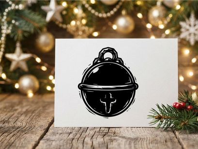 Religious Christmas Bell with Cross Symbol for Holiday Celebrations