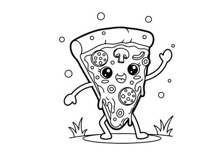 Cute pizza slice character dancing vector illustration