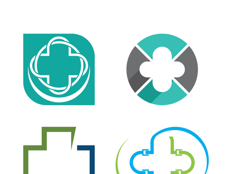 Health medical logo template vector illustration design