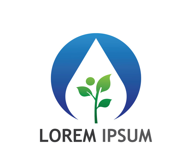 Natural green leaf logo.