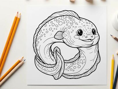 Cute cartoon fish swimming vector illustration flat design