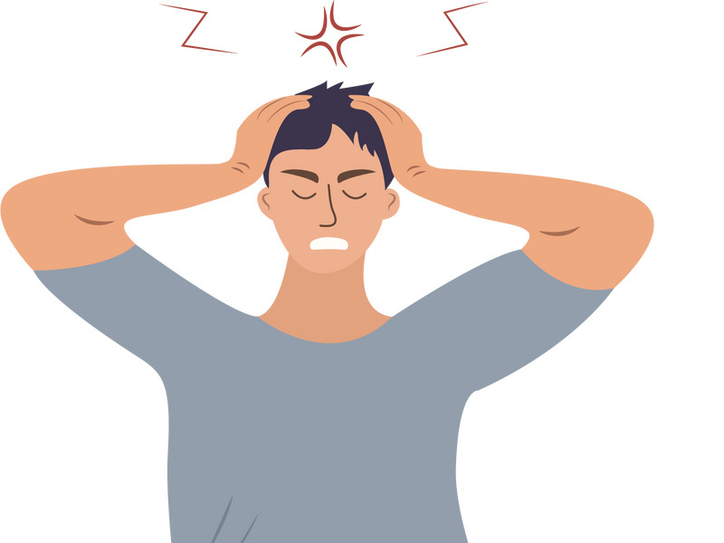 Headache flat illustration