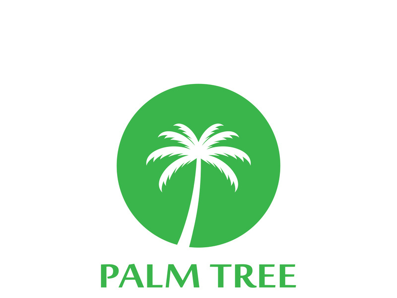 Palm tree summer logo design with creative ideas.