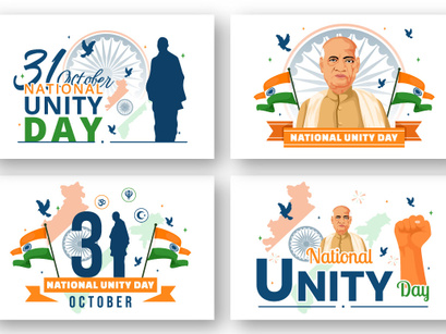 9 National Unity Day in India Illustration