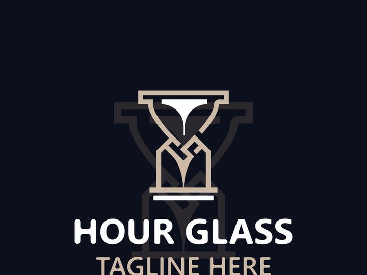 Hourglass logo ancient vintage style object design template flat vector
