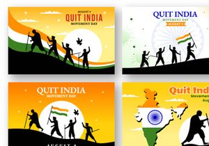 8 Quit India Movement Day Illustration