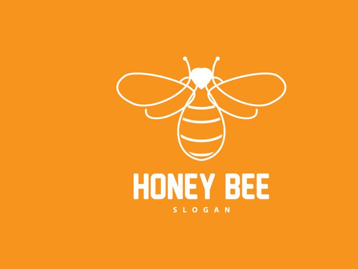 Honey Logo, Honey Bee Animal Vector