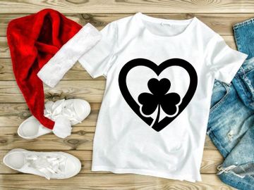 Black heart shape with four leaf clover symbol love luck vector preview picture
