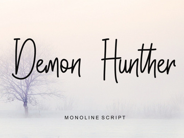 Demon Hunther - Script Monoline Font preview picture