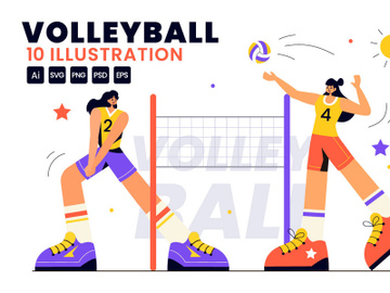 10 Volleyball Player Illustration preview picture