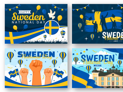12 Sweden National Day Illustration