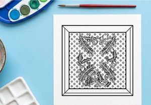 Christmas floral pattern square frame with decorative holly leaves and festive dots design