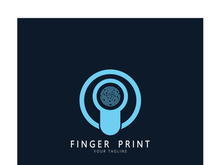 simple flat fingerprint logo,for security,identification,badge,emblem,business card,digital,vector