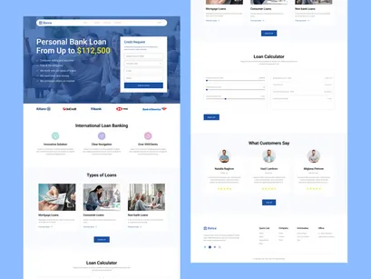 Banca - Bank loan landing page full design template