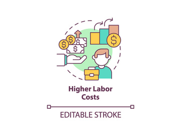 Higher labor costs concept icon preview picture