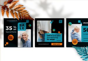 Fashion Sale Social Media template Lush Lava theme 2