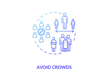 Avoid crowds concept icon preview picture