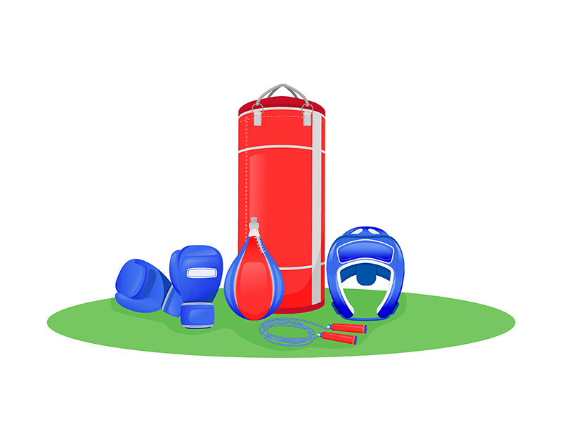 Boxing center flat concept vector illustration