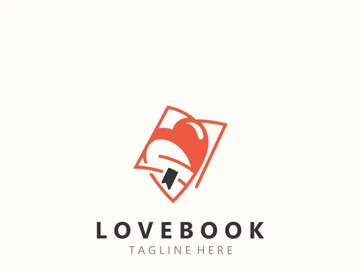 Love combines Book logo shape Symbol Design Template Style illustration