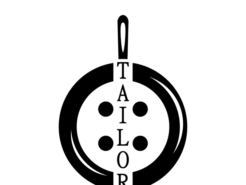 tailor logo icon illustration template combination of buttons for clothes, thread and sewing machine, for clothing product design, convection companies, fashion in vector form