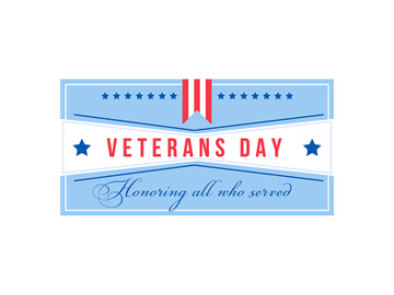 American Veterans Day flat color vector badge preview picture