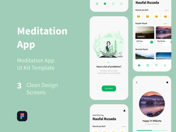 Meditation UI Kit Template preview picture