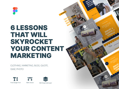 6 lessons that will skyrocket your content marketing. Marketing Instagram Templates