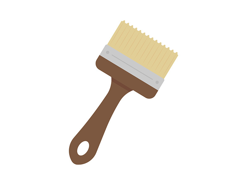 Flat paint brush for walls semi flat color vector object