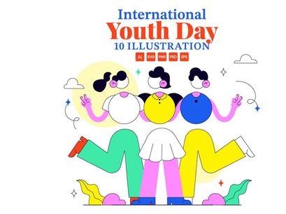 10 International Youth Day Illustration