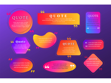 Quote blank frame vector template set preview picture