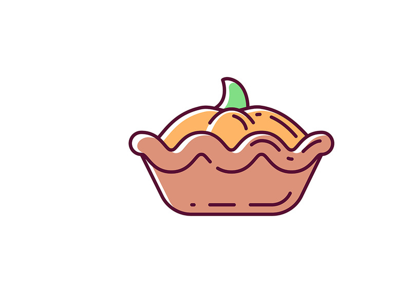 Pumpkin pie RGB color icon