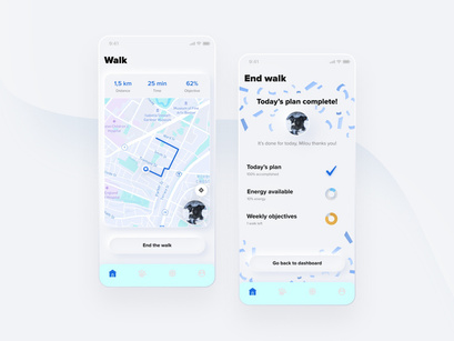 Pet Walk App - Free UI Kit
