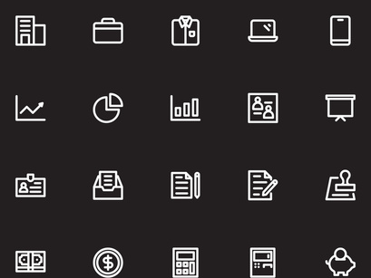 Simple Business Icon Set V1