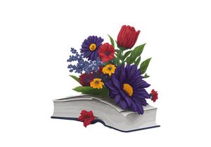 Vector Illustration Books decorated by flowers