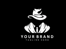 Mafia Logo Design, Tuxedo Suit Icon, Vector Businessman, Logo Detective, Brand Label