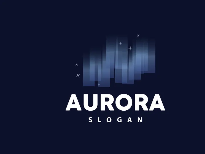 Aurora Logo, Light Wave Vector, Nature Landscape Design