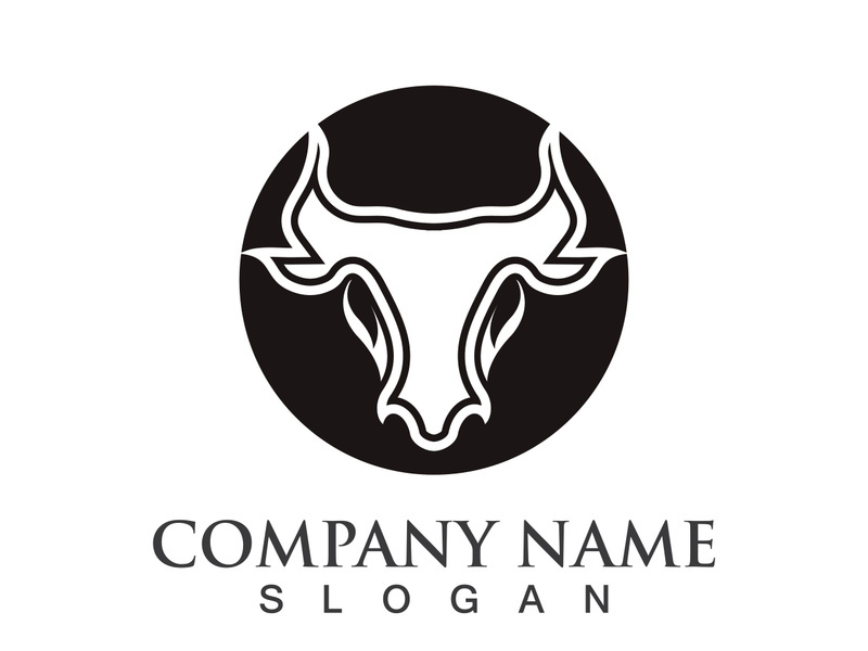 Bull head logo vector icon design illustration
