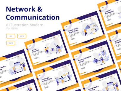 Network & Communication sets Illustration