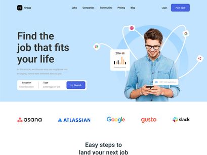 Hireup - Job landing page