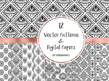 12 Vector Patterns and Digital Papers Set 3 preview picture