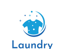 Laundry logo creative design with concept of washing machine, clothes or clothes, foam. Logo for washing , badge,company.