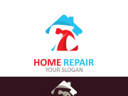 Home repair logo design vector with handyman service construction vector