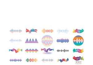 Sound waves set vector illustration icon design