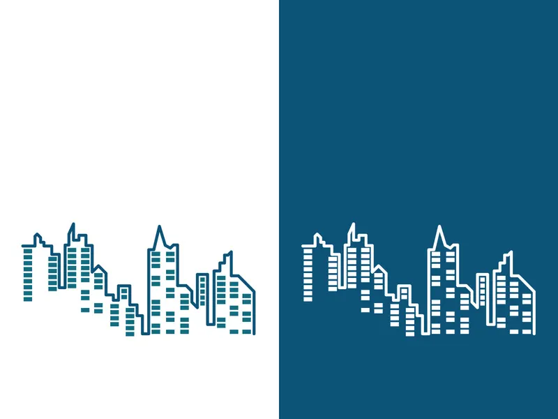 Modern city skyline icon silhouette vector illustration design