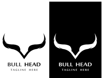 Bull head horns logo design. preview picture