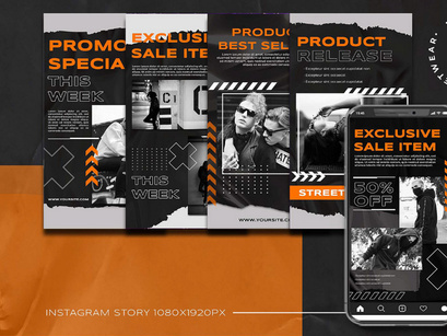 Instagram Streetwear Post and Story - PSD templates