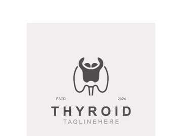 Thyroid Gland human Endocrine System structure logo thyroid care simple template design preview picture