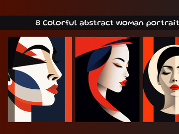 Colorful abstract woman portrait. preview picture