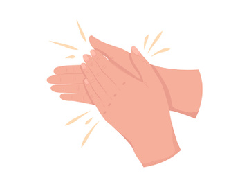Applauding semi flat color vector hand gesture preview picture