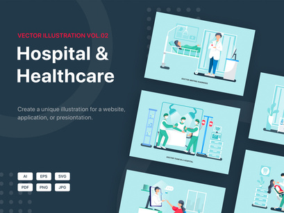 Hospital and Healthcare Vector Scenes_Vol 02